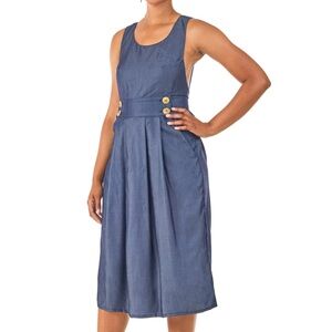 Field Day BRIGID JUMPER in blue denim cotton pinafore size small